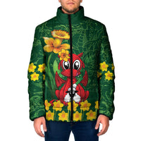 Saint David's Day Padded Jacket Welsh Dragons Yellow Daffodils - Wonder Print Shop
