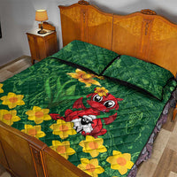 Saint David's Day Quilt Bed Set Welsh Dragons Yellow Daffodils - Wonder Print Shop
