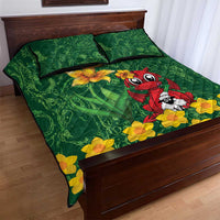 Saint David's Day Quilt Bed Set Welsh Dragons Yellow Daffodils - Wonder Print Shop