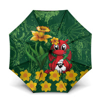 Saint David's Day Umbrella Welsh Dragons Yellow Daffodils - Wonder Print Shop