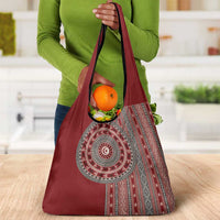 Tunisia Bakhnug Motif Grocery Bag Traditional Tunisian Embroidery Inspired - Wonder Print Shop