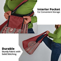 Tunisia Bakhnug Motif Grocery Bag Traditional Tunisian Embroidery Inspired - Wonder Print Shop