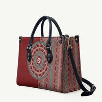 Tunisia Bakhnug Motif Leather Bag Traditional Tunisian Embroidery Inspired - Wonder Print Shop