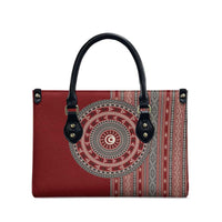 Tunisia Bakhnug Motif Leather Bag Traditional Tunisian Embroidery Inspired - Wonder Print Shop