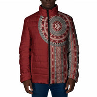 Tunisia Bakhnug Motif Padded Jacket Traditional Tunisian Embroidery Inspired - Wonder Print Shop