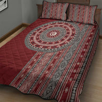 Tunisia Bakhnug Motif Quilt Bed Set Traditional Tunisian Embroidery Inspired - Wonder Print Shop