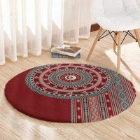 Tunisia Bakhnug Motif Round Carpet Traditional Tunisian Embroidery Inspired - Wonder Print Shop