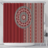 Tunisia Bakhnug Motif Shower Curtain Traditional Tunisian Embroidery Inspired - Wonder Print Shop