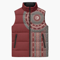 Tunisia Bakhnug Motif Sleeveless Puffer Jacket Traditional Tunisian Embroidery Inspired - Wonder Print Shop