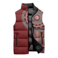 Tunisia Bakhnug Motif Sleeveless Puffer Jacket Traditional Tunisian Embroidery Inspired - Wonder Print Shop