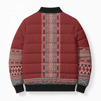 Tunisian Embroidery Pattern Bomber Puffer Jacket - Wonder Print Shop