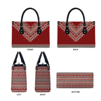 Tunisian Embroidery Pattern Leather Bag - Wonder Print Shop