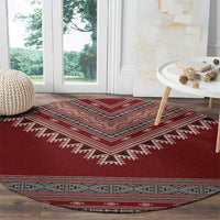 Tunisian Embroidery Pattern Round Carpet - Wonder Print Shop