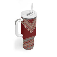 Tunisian Embroidery Pattern Tumbler With Handle - Wonder Print Shop