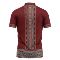 Tunisian Embroidery Pattern Zipper Polo Shirt - Wonder Print Shop