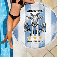Blue Argentina 10 Goat Beach Blanket History Champions World Cup