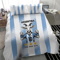 Blue Argentina 10 Goat Bedding Set History Champions World Cup