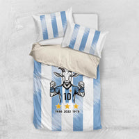 Blue Argentina 10 Goat Bedding Set History Champions World Cup