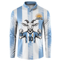 Blue Argentina 10 Goat Button Sweatshirt History Champions World Cup