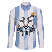 Blue Argentina 10 Goat Family Matching Long Sleeve Bodycon Dress and Hawaiian Shirt History Champions World Cup