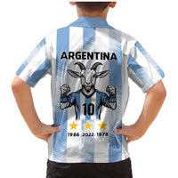 Blue Argentina 10 Goat Family Matching Mermaid Dress and Hawaiian Shirt History Champions World Cup