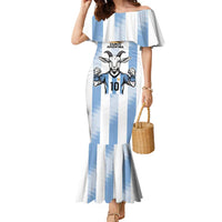 Blue Argentina 10 Goat Family Matching Mermaid Dress and Hawaiian Shirt History Champions World Cup