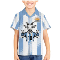 Blue Argentina 10 Goat Family Matching Mermaid Dress and Hawaiian Shirt History Champions World Cup