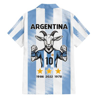 Blue Argentina 10 Goat Family Matching Summer Maxi Dress and Hawaiian Shirt History Champions World Cup