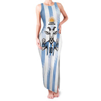 Blue Argentina 10 Goat Family Matching Tank Maxi Dress and Hawaiian Shirt History Champions World Cup