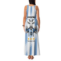 Blue Argentina 10 Goat Family Matching Tank Maxi Dress and Hawaiian Shirt History Champions World Cup