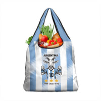 Blue Argentina 10 Goat Grocery Bag History Champions World Cup