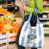 Blue Argentina 10 Goat Grocery Bag History Champions World Cup