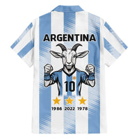 Blue Argentina 10 Goat Hawaiian Shirt History Champions World Cup