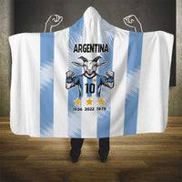Blue Argentina 10 Goat Hooded Blanket History Champions World Cup