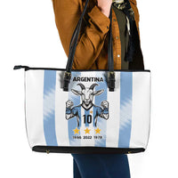 Blue Argentina 10 Goat Leather Tote Bag History Champions World Cup