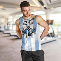 Blue Argentina 10 Goat Men Tank Top History Champions World Cup