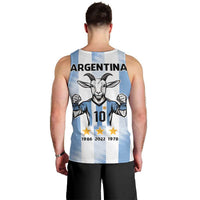 Blue Argentina 10 Goat Men Tank Top History Champions World Cup