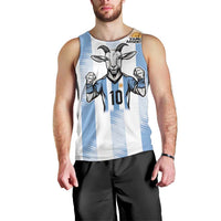 Blue Argentina 10 Goat Men Tank Top History Champions World Cup