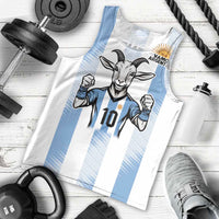 Blue Argentina 10 Goat Men Tank Top History Champions World Cup