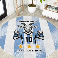 Blue Argentina 10 Goat Round Carpet History Champions World Cup