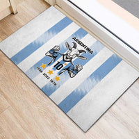 Blue Argentina 10 Goat Rubber Doormat History Champions World Cup