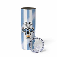 Blue Argentina 10 Goat Skinny Tumbler History Champions World Cup