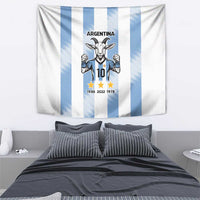 Blue Argentina 10 Goat Tapestry History Champions World Cup
