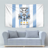 Blue Argentina 10 Goat Tapestry History Champions World Cup