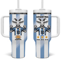 Blue Argentina 10 Goat Tumbler With Handle History Champions World Cup