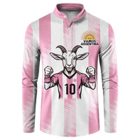 Pink Argentina 10 Goat Button Sweatshirt History Champions World Cup
