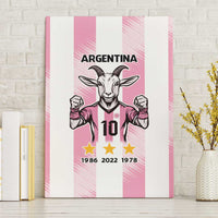 Pink Argentina 10 Goat Canvas Wall Art History Champions World Cup
