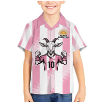 Pink Argentina 10 Goat Family Matching Mermaid Dress and Hawaiian Shirt History Champions World Cup