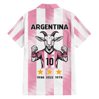 Pink Argentina 10 Goat Family Matching Tank Maxi Dress and Hawaiian Shirt History Champions World Cup