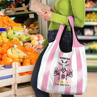 Pink Argentina 10 Goat Grocery Bag History Champions World Cup